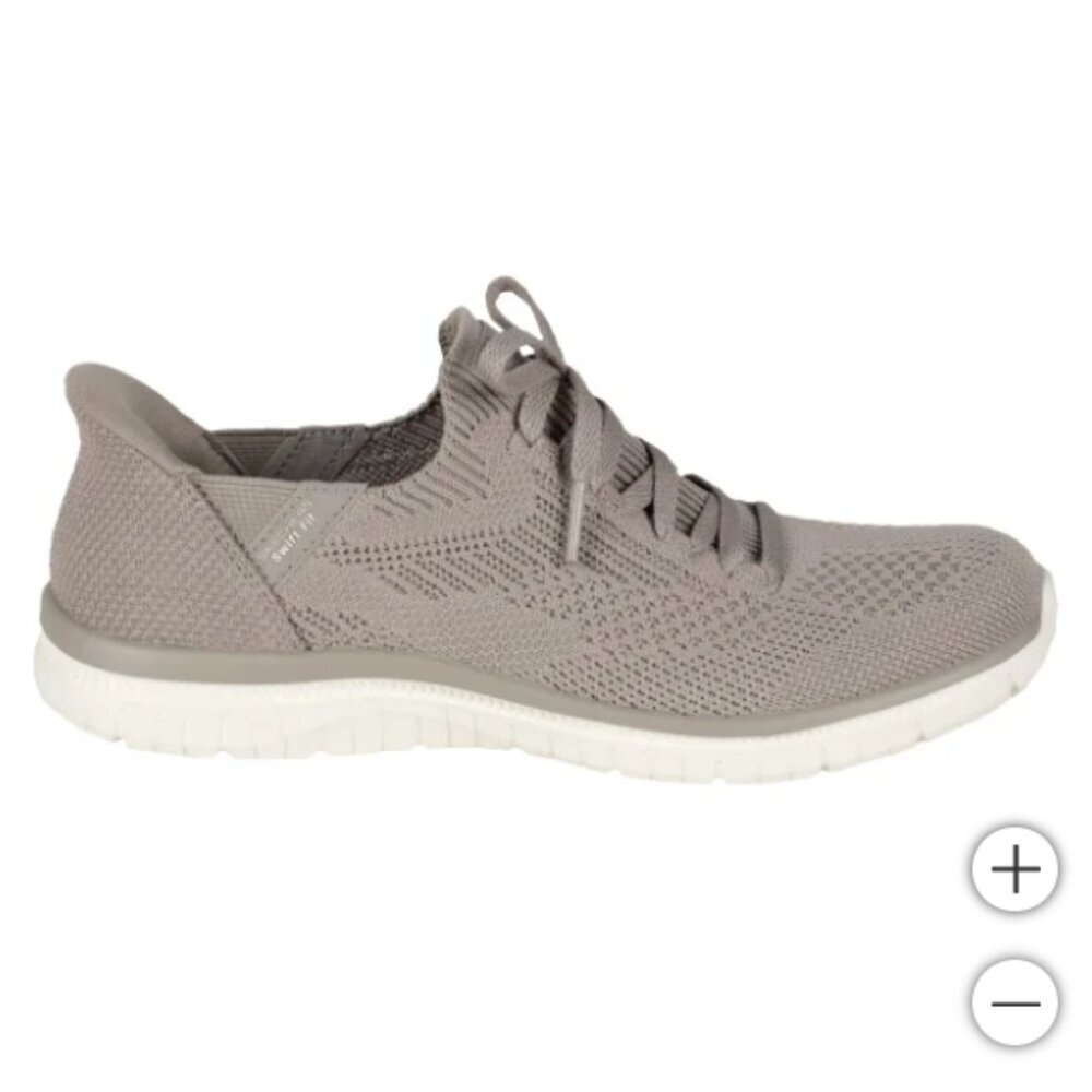 Skechers Women's Virtue Swift Fit Hands Free Shoe Color Taupe - Picture 2 of 5